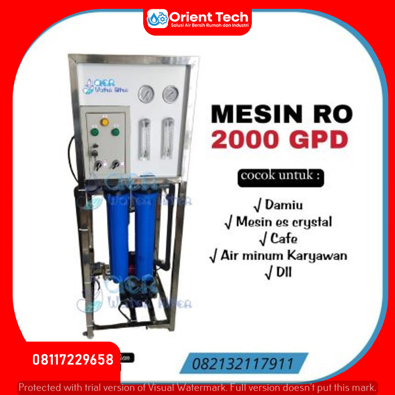 Jual Mesin RO Reverse Osmosis 2000 GPD