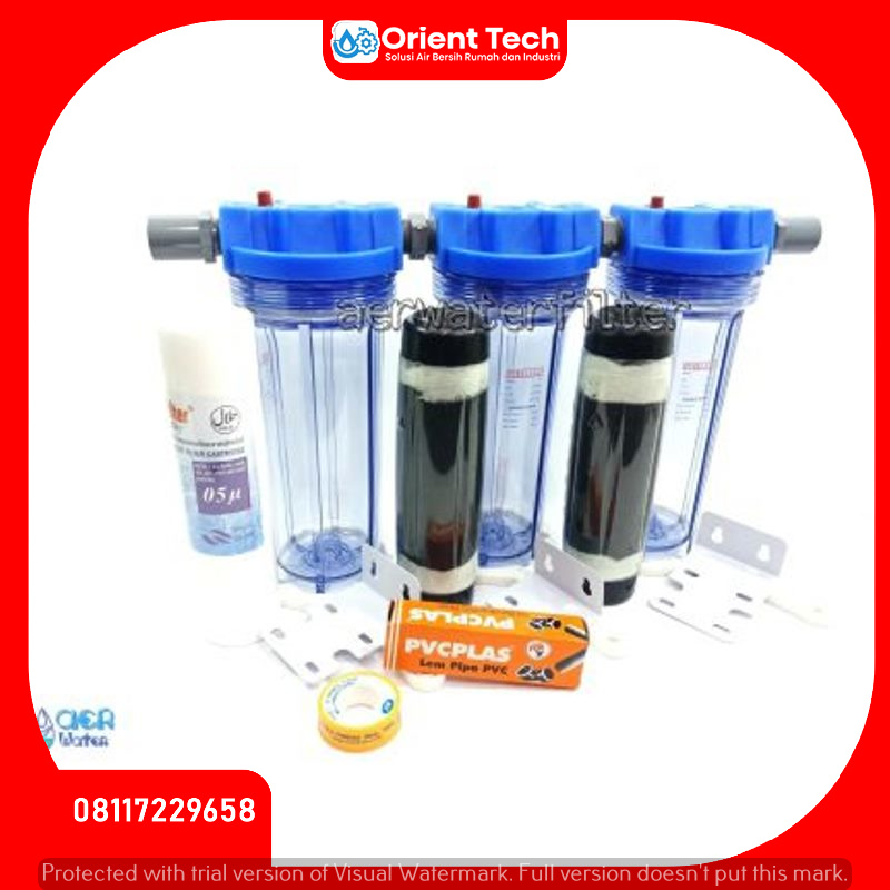 Jual Paket Filter Air BESI Siap Pakai - Housing Clear