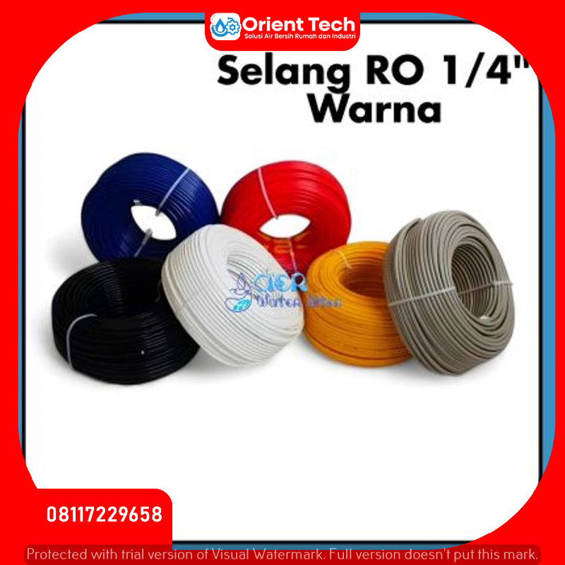 Jual Selang RO 1/4 Inch Warna Biru Merah Kuning Hitam - Hitam