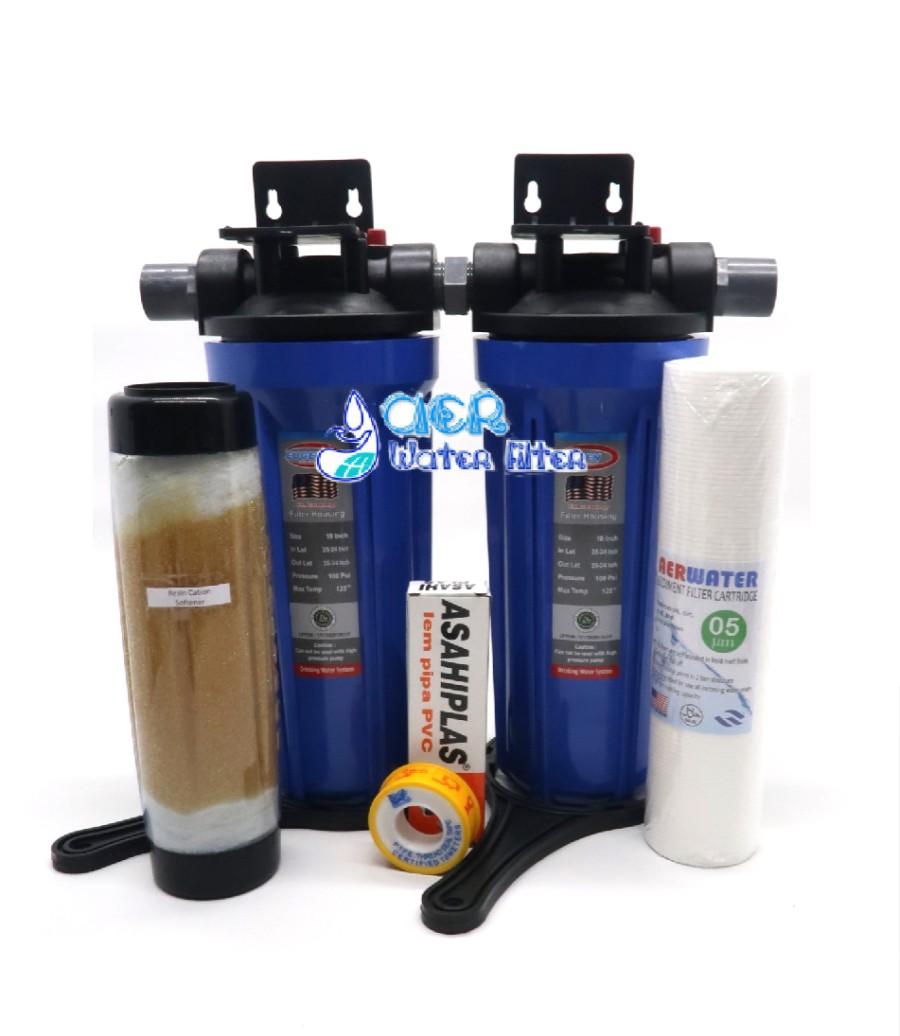 Jual Paket Filter Air Kapur atau Softener Housing Biru