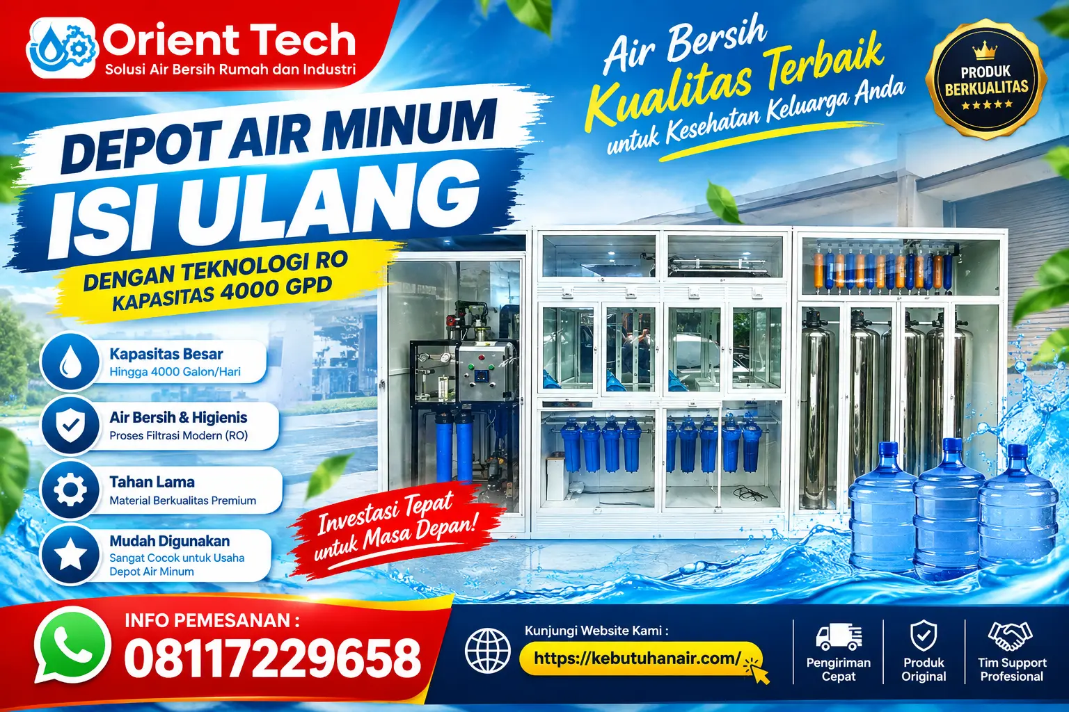 Jual Depot Air Minum mesin ro 4000 gpd
