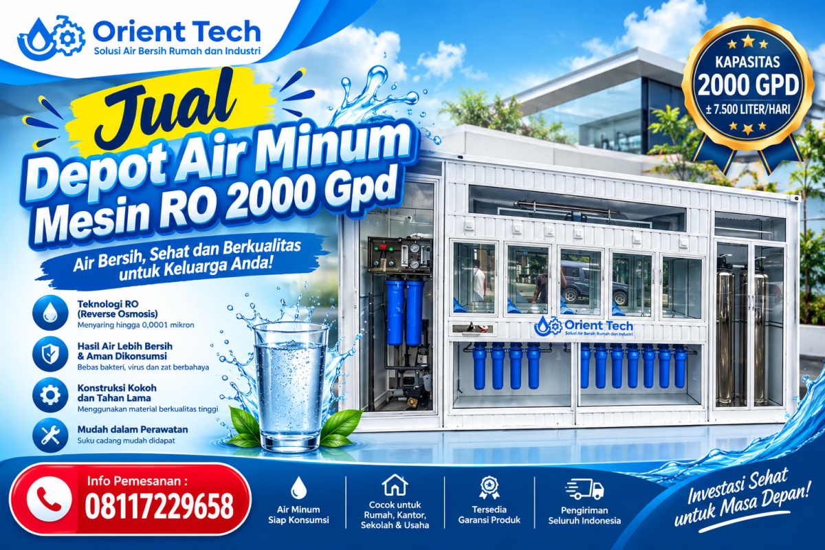Jual Depot Air Minum Mesin RO 2000 Gpd