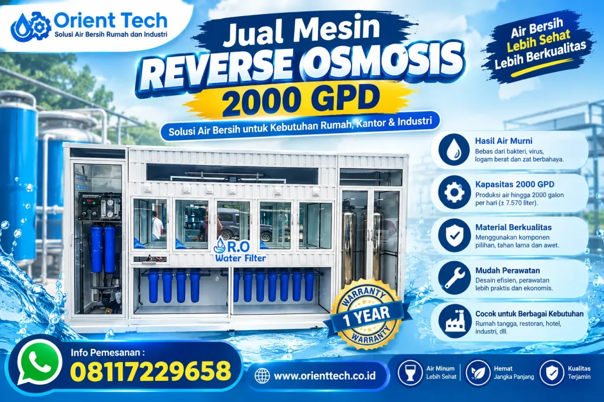 Jual Mesin Reverse Osmosis 2000 GPD
