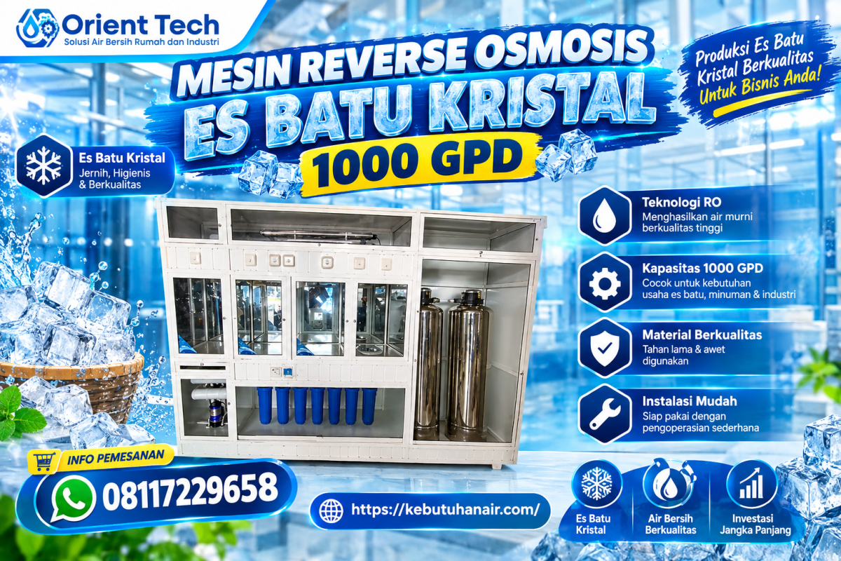 Mesin reverse osmosis es batu kristal 1000 gpd