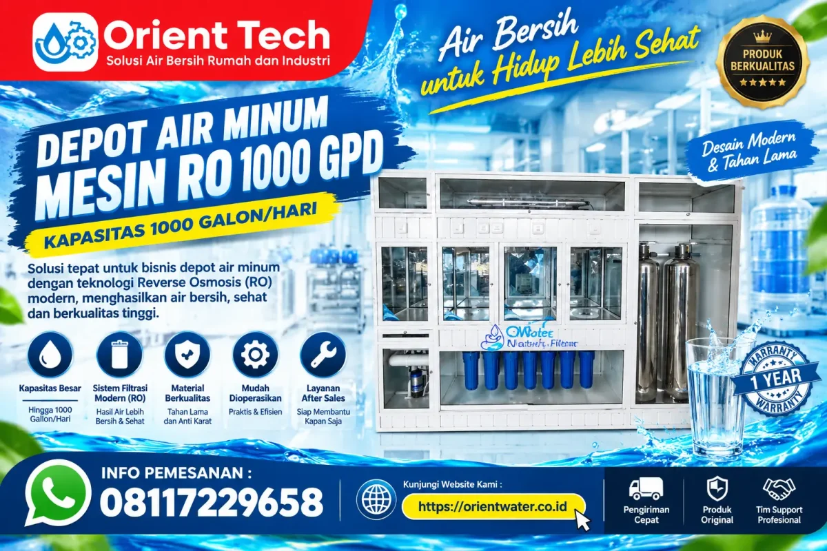 Jual Depo Air Minum Mesin RO 1000 Gpd