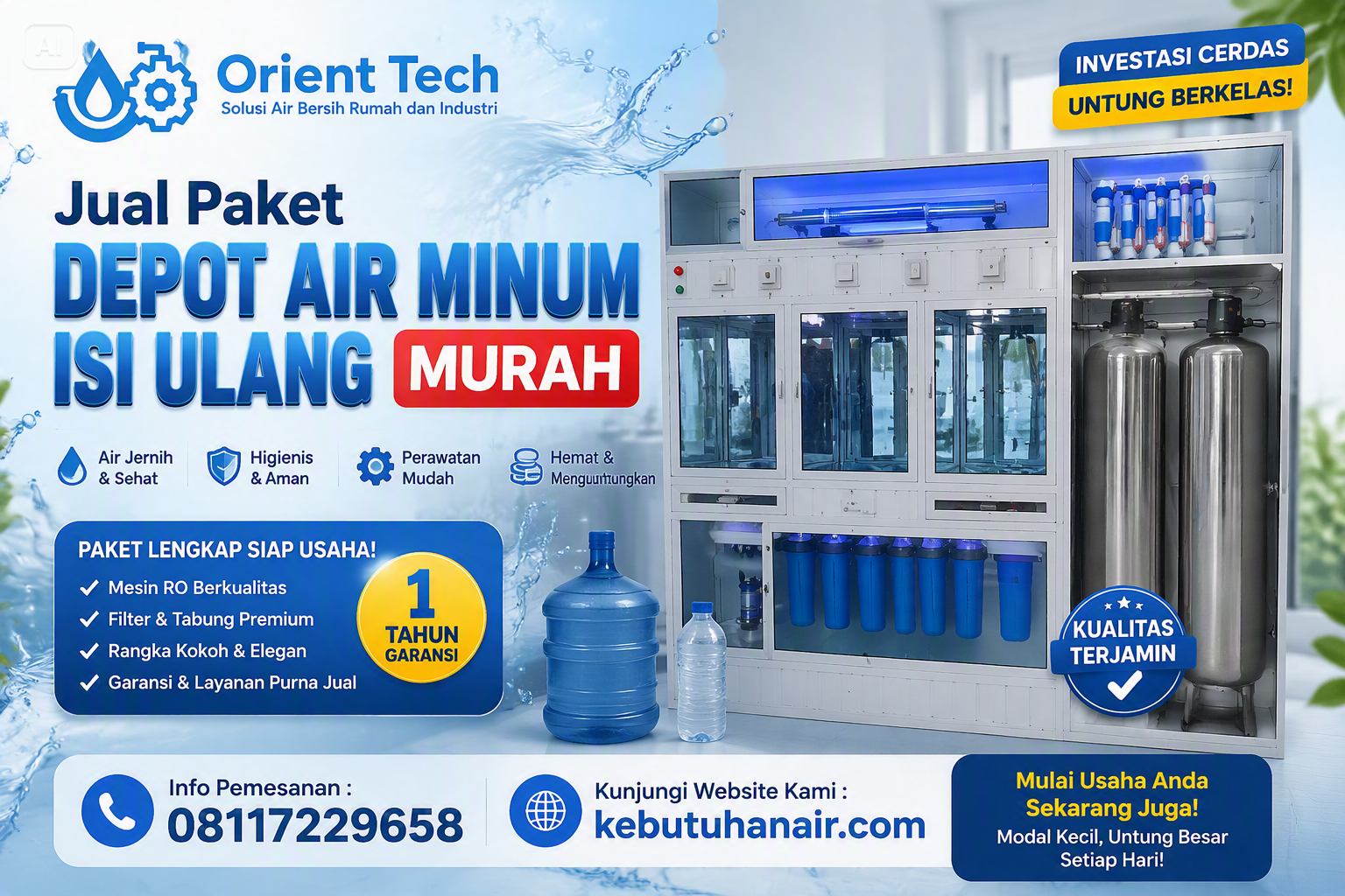 Jual Paket Depot Air Minum Isi Ulang Murah