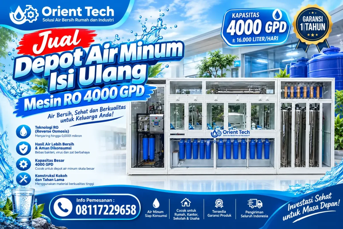 Jual Depot Air Minum Isi Ulang mesin ro 4000 gpd