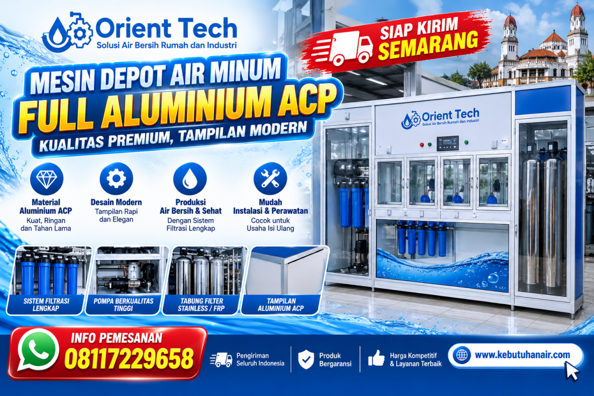 Mesin depot air minum full aluminium ACP siap kirim semarang