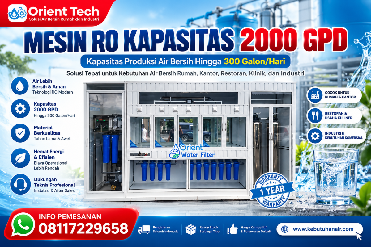 Mesin RO Kapasitas 2000 GPD