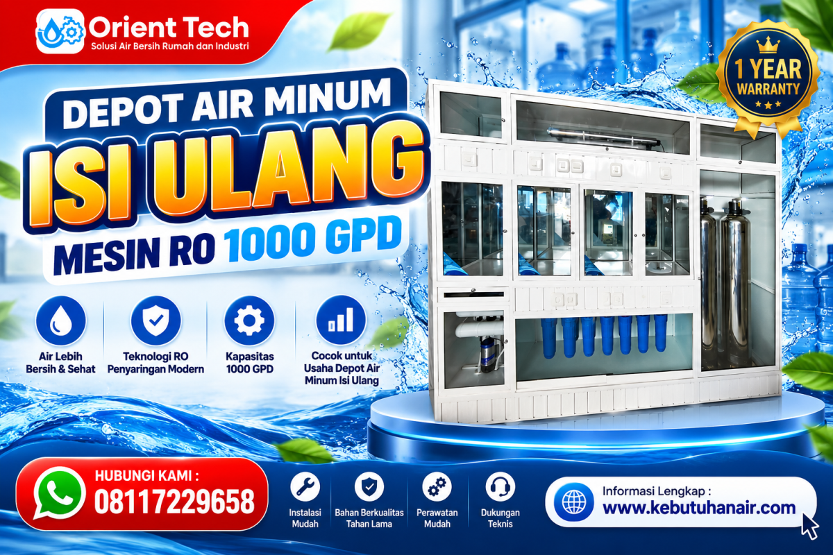 Depot Air Minum Isi Ulang Mesin RO 1000 GPD