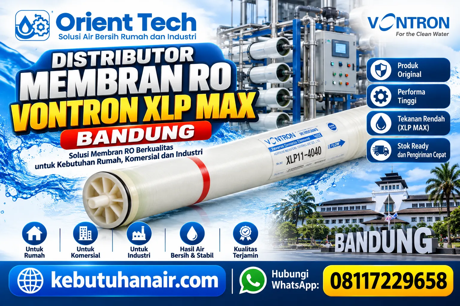 Distributor Membran RO Vontron XLP MAX Bandung