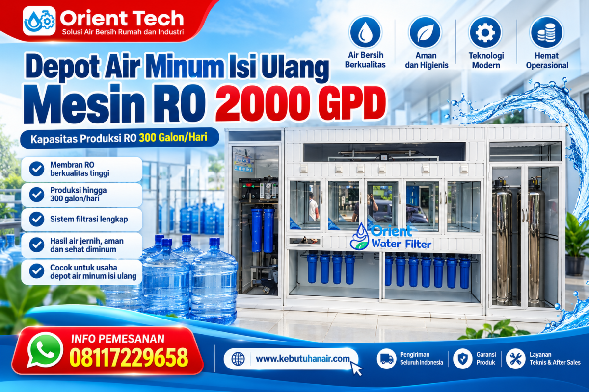 Depot Air Minum Isi Ulang Mesin RO 2000 GPD
